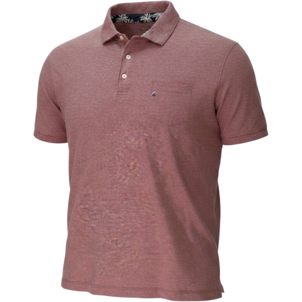 Tailor Vintage Mens 2XL Heathered Pink Short Sleeve Pocket Polo Shirt